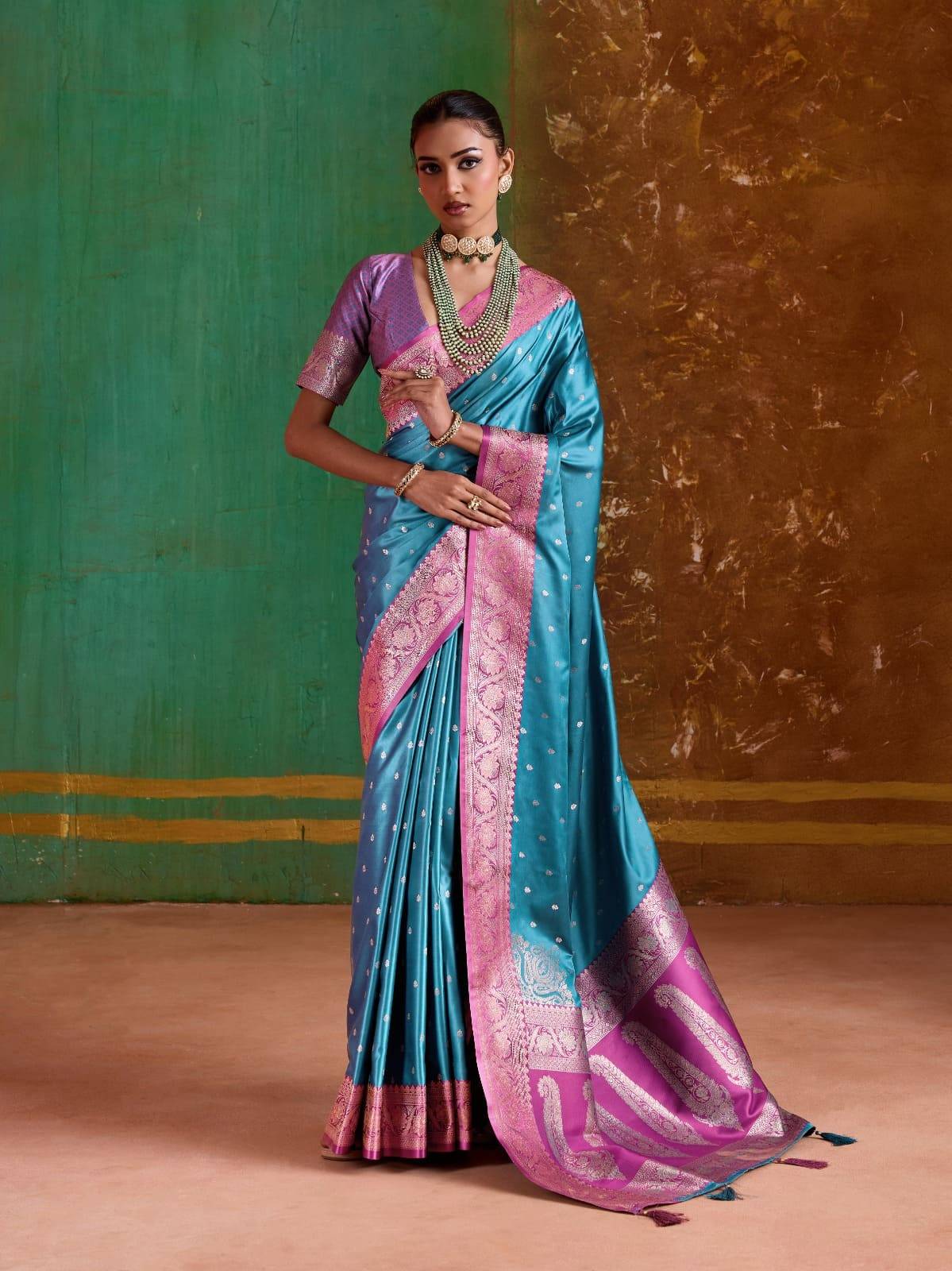 Rohaani By Raj Tex 001 to 006 Series Indian Traditional Wear Collection Beautiful Stylish Fancy Colorful Party Wear & Occasional Wear Satin Crepe Sarees At Wholesale Price